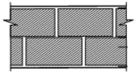دیوار آجر فشاری 22 سانتی‌متری، دو رو اندود با گچ و خاک و گچ پرداختی، به ضخامت 2 سانتی‌متر