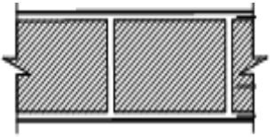 دیوار آجر سفالی 15 سانتی‌متری، دو رو اندود با گچ و گچ پرداختی، به ضخامت 3 سانتی‌متر
