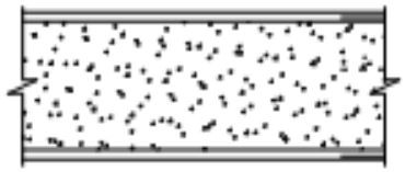دیوار بتنی به ضخامت 15 سانتی‌متر دو رو اندود با گچ به ضخامت 1/25 سانتی‌متر