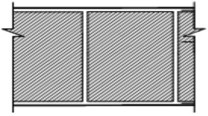 دیوار با بلوکهای توپر بتنی به ضخامت 40 سانتی‌متر دو رو اندود گچ به ضخامت 1/25 سانتی‌متر