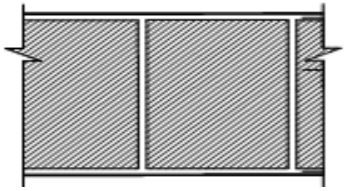 دیوار با بلوک توپر از بتن سبک به ضخامت 25 سانتی‌متر، دو رو اندود با گچ به ضخامت 1 سانتی‌متر
