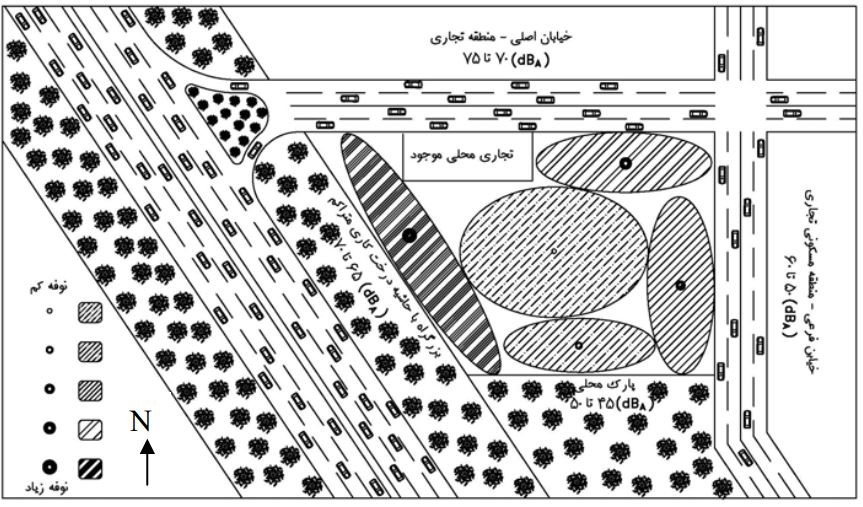 منطقه‌بندی از نظر آکوستیکی در سایت فرضی