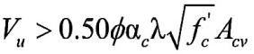 Vu-0.050ϕαcfcAcv-2