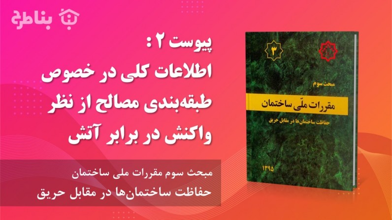 پیوست 2 : اطلاعات کلی در خصوص طبقه‌بندی مصالح از نظر واکنش در برابر آتش