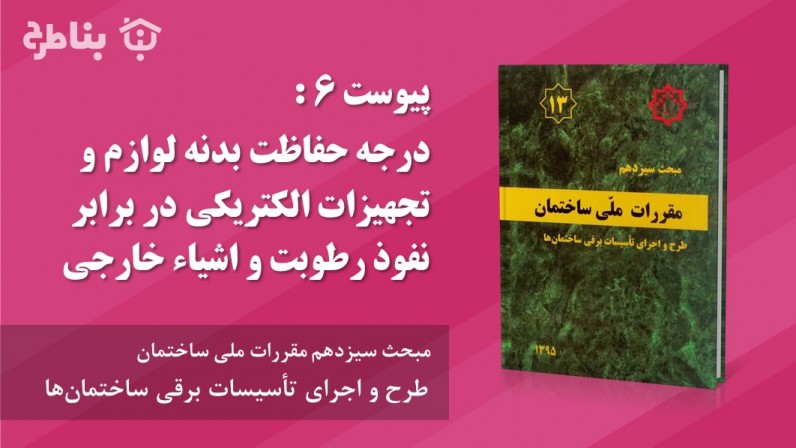 پیوست 6 : درجه حفاظت بدنه لوازم و تجهیزات الکتریکی در برابر نفوذ رطوبت و اشیاء خارجی