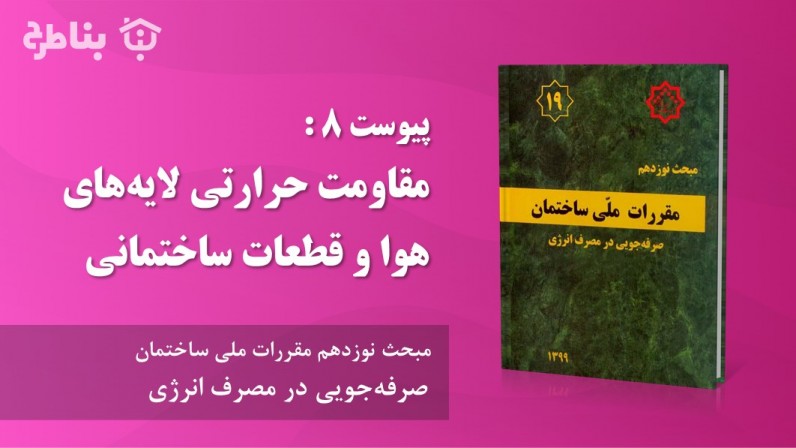 پیوست 8 : مقاومت حرارتی لایههای هوا و قطعات ساختمانی
