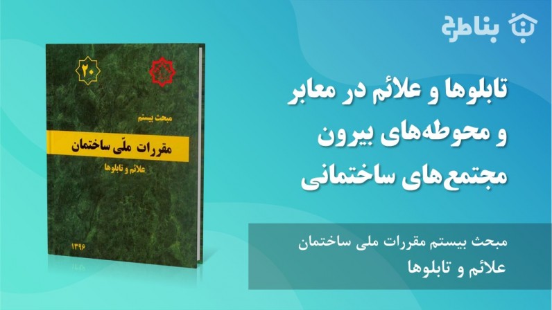 7-20 تابلوها و علائم‌ در معابر و محوطه‌های‌ بیرون مجتمع‌های‌ ساختمانی‌